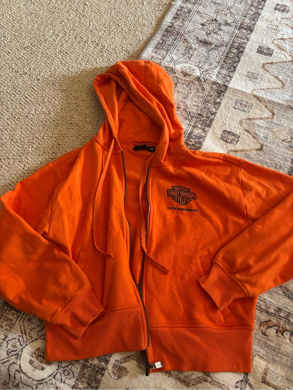 Harley-Davidson Orange Zip-Up Hoodie